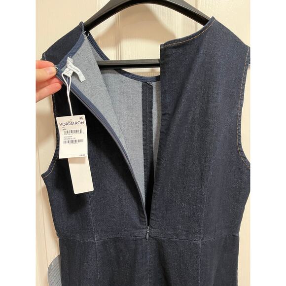 NWT Zoe and Claire Denim Midi Dress A-Line Dark Wash XL Long Modest Sleeveless - Picture 14 of 16